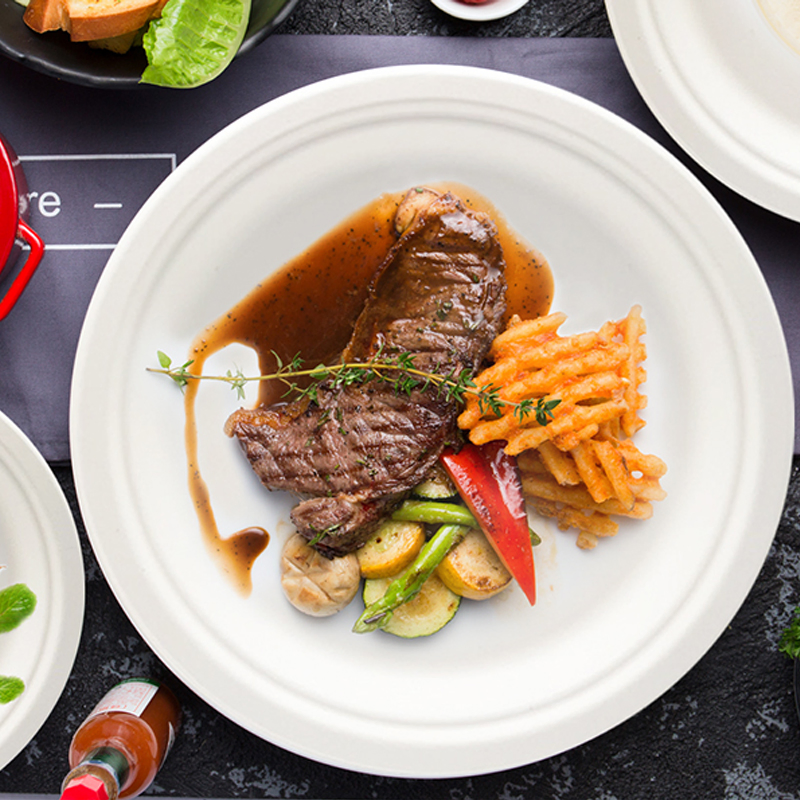 Биоразлагаемые тарелки из багассы сахарного тростника