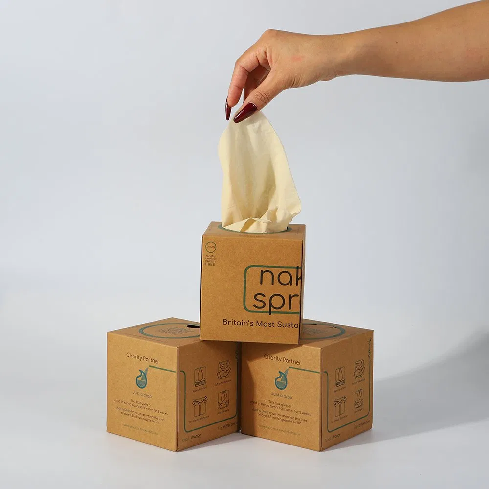 Classical Box Tissue Compostable Hygienic 100% Bamboo Faciel Tissue