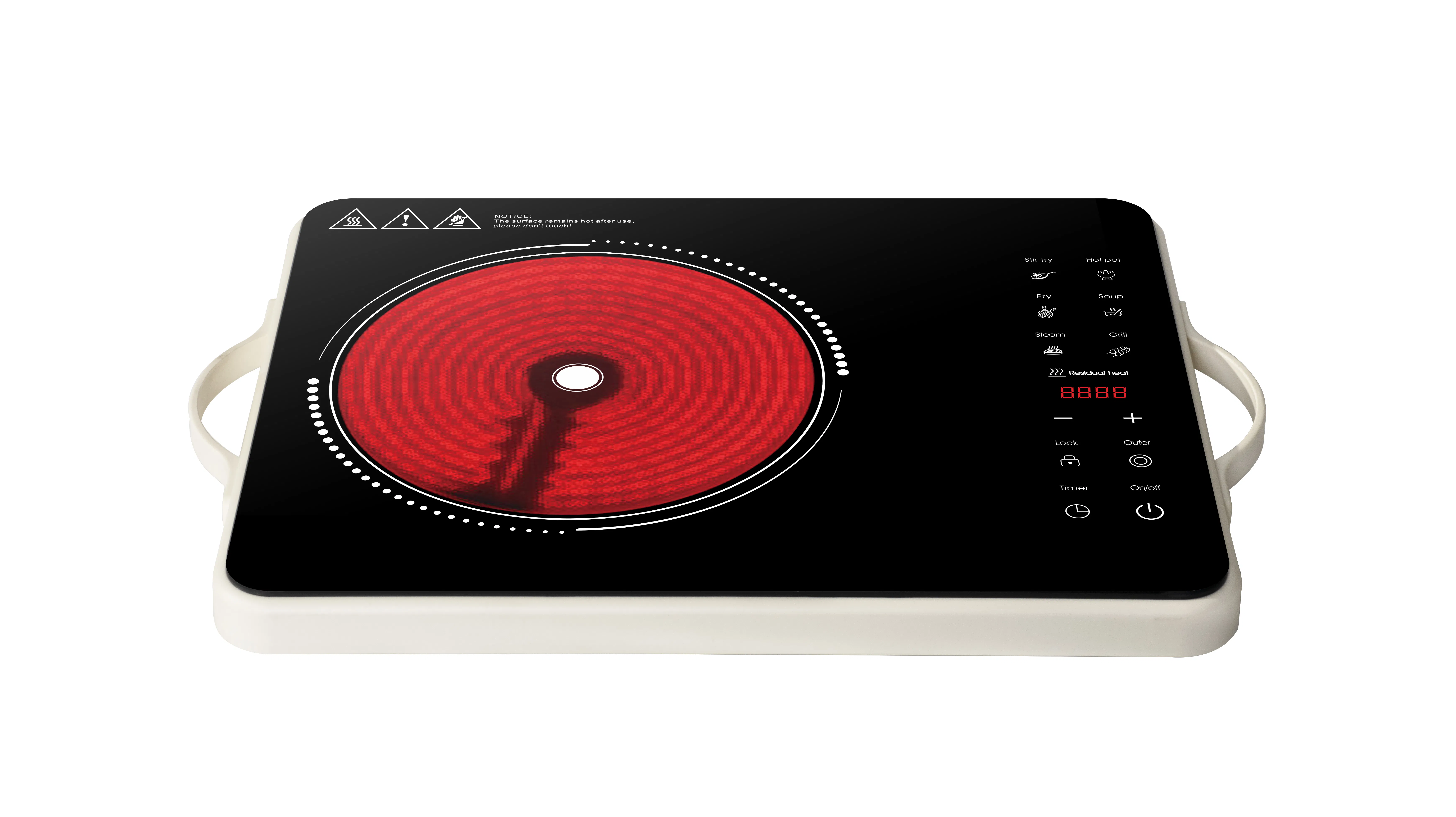 High-Power 2200W Ceramic Hot Plate Cooker with Comfortable Grip Infrared Cooker