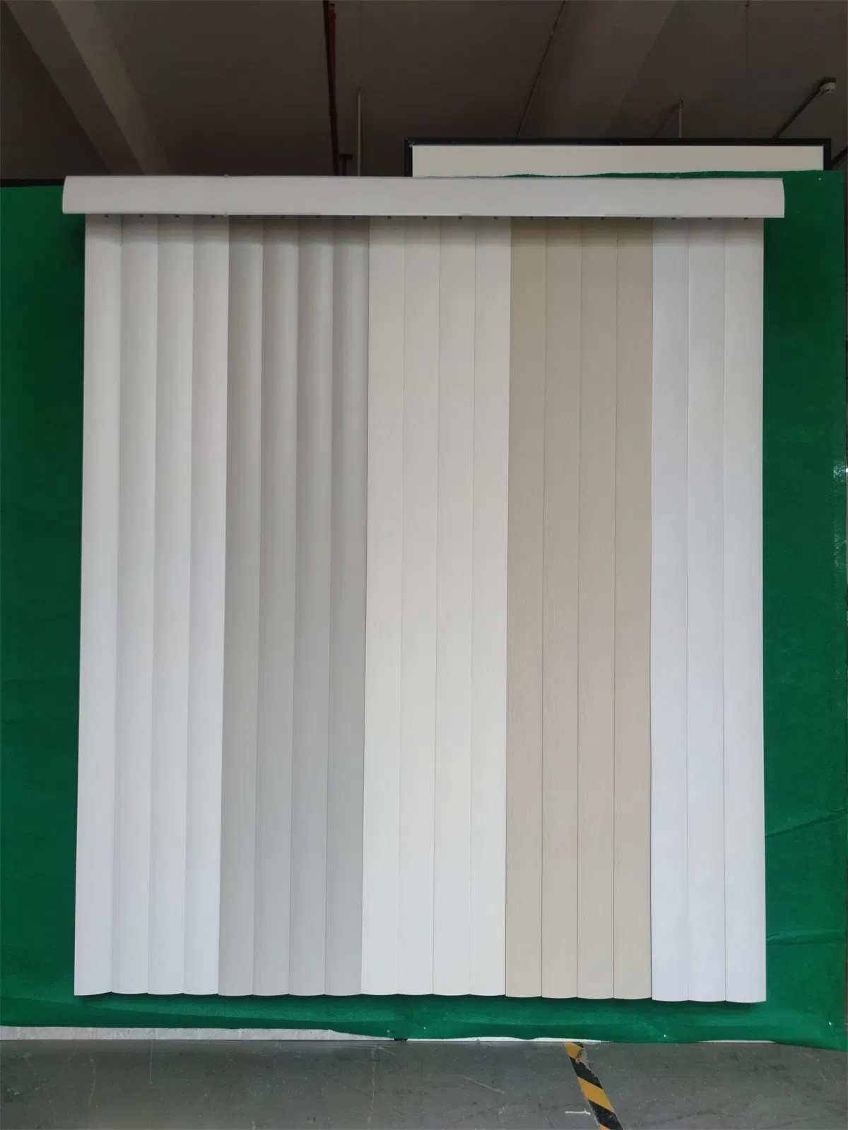 White Cordless Custom Size PVC Embossed Slat Vertical Window Blinds