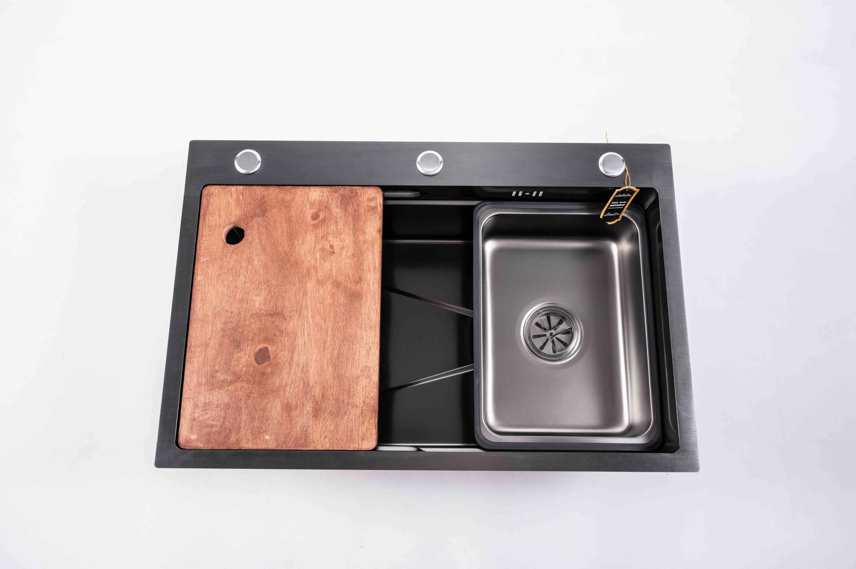 Wholesale Factory Price Sanitary Ware Modern Kitchenware Black Undermount 304/201 Handmade Stainless Steel Sink with High Quality