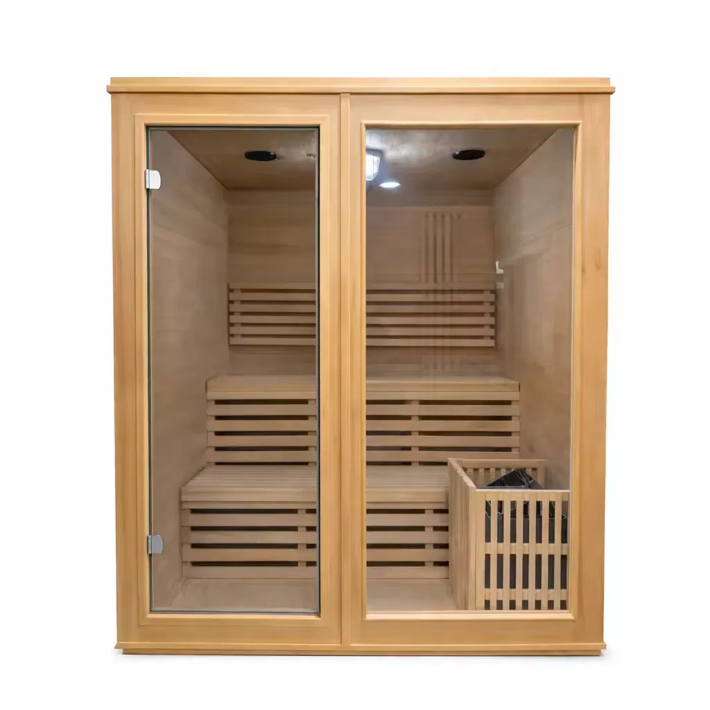 Canadian Hemlock Single Control Panel Sauna and Shower Combined Room