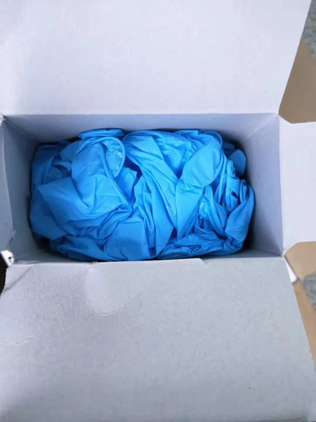 Disposable Power Free Blue Nitrile Vinyl Blend Gloves with CE Certification En455 En374 510K