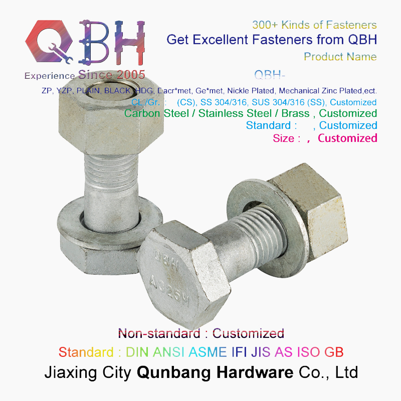 Qbh Excellent Corrosion Resistance ASTM A325 A325m Structural Joints Mating I-Beams Scaffolding Bolt Nut Washer Building Materials