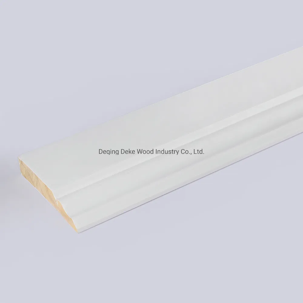 Solid Pine Wood Partition White Primer Baseboard for Home Decoration
