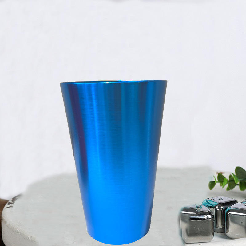 Custom Reusable Alumina Stackable Colorful Drinking Polished Food Grade Oxide Metal Aluminum Cup